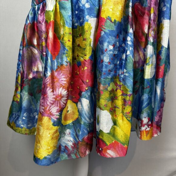 Sonia Fernandez Colorful Silk Dress Made In France Women’s Size M? Wrap Style - Picture 5 of 13